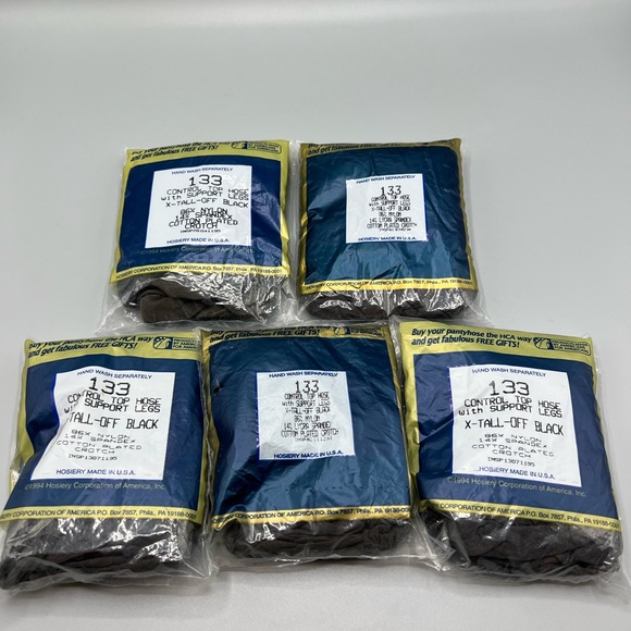 NEW X Tall- Bundle of 5 Silkies Pantyhose Control Top Off Black - Picture 3 of 3